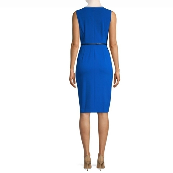 CALVIN Klein Belted Button-Trim Sheath Dress - Picture 4 of 17
